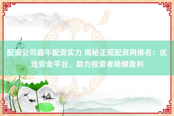 配资公司鑫牛配资实力 揭秘正规配资网排名：优选安全平台，助力投资者稳健盈利
