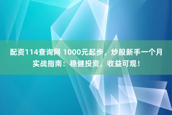 配资114查询网 1000元起步，炒股新手一个月实战指南：稳健投资，收益可观！